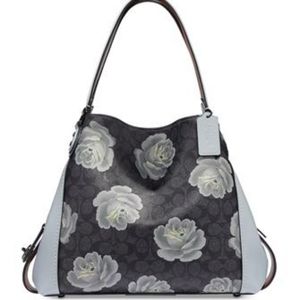 Coach COATED CANVAS SIGNATURE ROSE PRINT EDIE 31 SHOULDER BAG